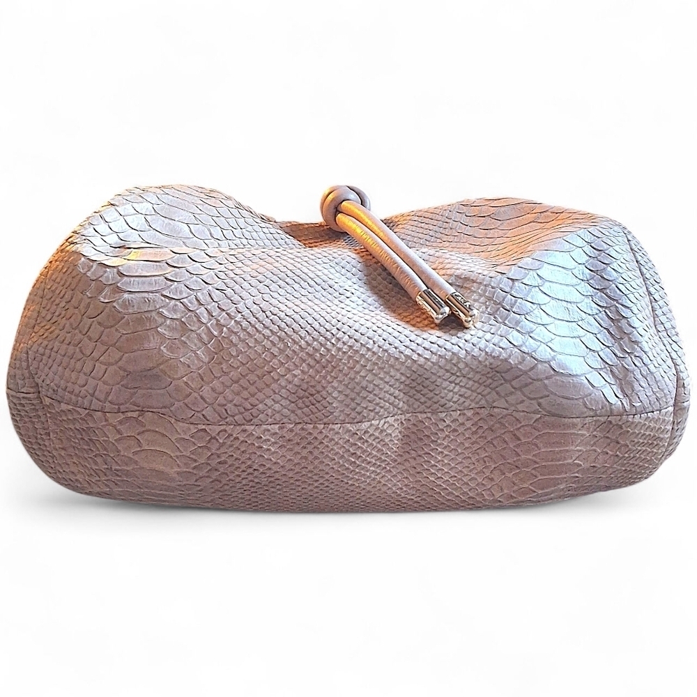 Coach Kristin Python Embossed Leather Drawstring Shoulder Bag 14773 - Picture 8 of 16
